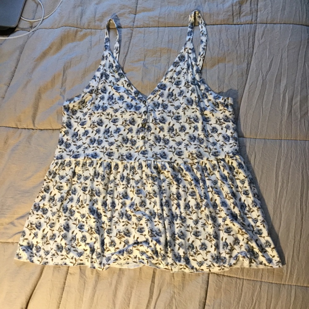 Floral flowy button down tank